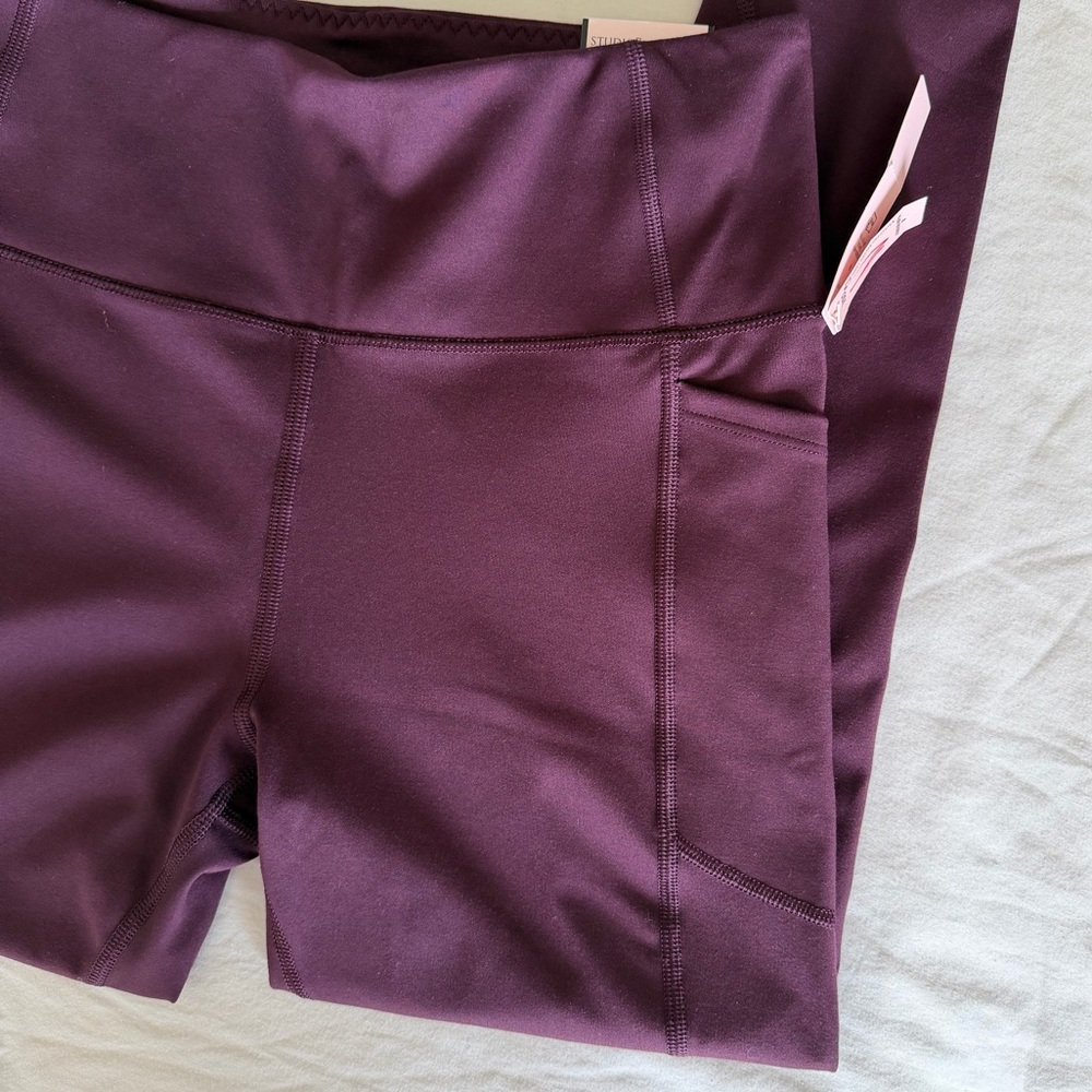 Victoria's Secret Studio 7/8 Legging | High Rise Burgundy Workout Size 8 NWT Y2K - Picture 8 of 12